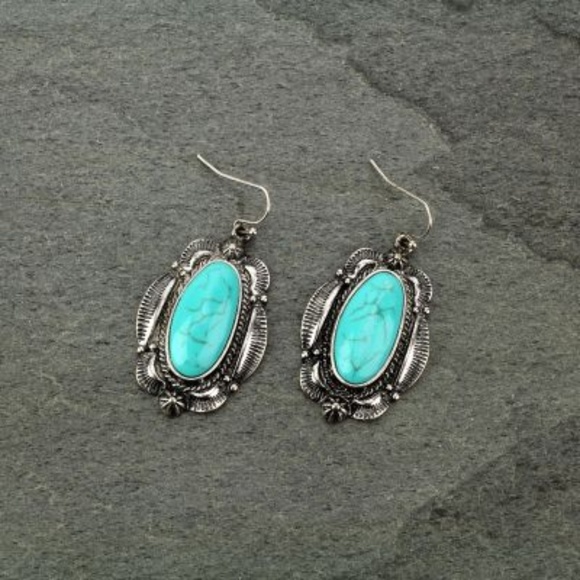 Jewelry - Western Turquoise Color Fish Hook Earrings